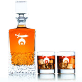 Personalized Modern Shriners Symbol - Personalized Excalibur Set with Whiskey Glasses