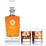 Engraved S.C International - Personalized Excalibur Decanter Set with Old Fashioned Whiskey Glasses
