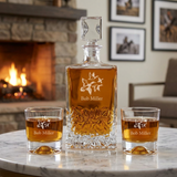 Engraved Flying Ducks - Personalized Excalibur Decanter Set with Whiskey Glasses