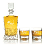 Engraved Camping Trailer - Personalized Excalibur Decanter Set with Whiskey Glasses