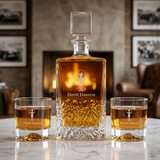 Custom Engraved Joker Card - Personalized Excalibur Decanter Set with Whiskey Glasses