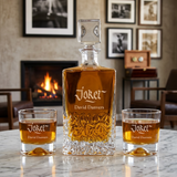 Custom Engraved Joker - Personalized Excalibur Decanter Set with Whiskey Glasses