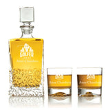 Custom Engraved Golfer Ladies Swing - Personalized Excalibur Decanter Set with Whiskey Glasses