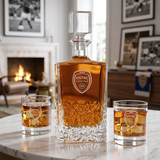 Engraved ES Troyes - Ligue 1 France - Football - Personalized Excalibur Decanter Set - Soccer Fanatic Gift Ideas