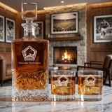 Engraved Lille OSC - Ligue 1 France - Football - Personalized Excalibur Decanter Set - Soccer Fanatic Gift Ideas