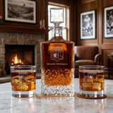 Engraved Olympique Lyonnais - Ligue 1 France - Football - Personalized Excalibur Decanter Set - Soccer Fanatic Gift Ideas