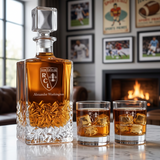 Engraved RC Lens - Ligue 1 France - Football - Personalized Excalibur Decanter Set - Soccer Fanatic Gift Ideas