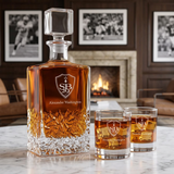 Engraved Stade Bretois - Ligue 1 France - Football - Personalized Excalibur Decanter Set - Soccer Fanatic Gift Ideas