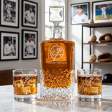 Engraved New York Yankees Logo - Major League Baseball - Personalized Excalibur Decanter Set - Baseball Fanatic Gift Ideas