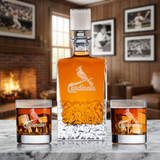 Engraved St. Louis Cardinals Logo - Major League Baseball - Personalized Excalibur Decanter Set - Baseball Fanatic Gift Ideas