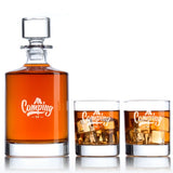 Engraved Camping - Personalized Bellagio Decanter Set with Whiskey Glasses