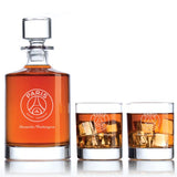 Engraved Paris-Saint Germain FC - Ligue 1 France Football Personalized Bellagio Decanter Set - Soccer Fanatic Gift Ideas