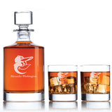 Engraved Baltimore Orioles - Major League Baseball - Personalized Bellagio Decanter Set - Baseball Fanatic Gift Ideas
