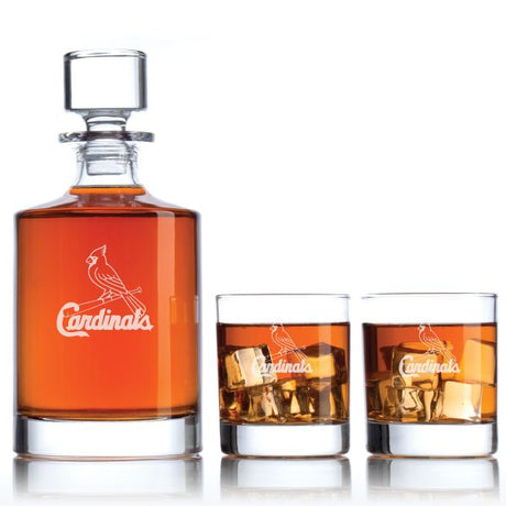 Engraved St. Louis Cardinals Logo - Major League Baseball - Personalized Bellagio Decanter Set - Baseball Fanatic Gift Ideas