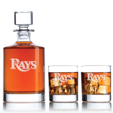 Engraved Tampa Bay Rays - Major League Baseball - Personalized Bellagio Decanter Set - Baseball Fanatic Gift Ideas