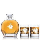 Engraved Scar Face - Personalized Puccini Decanter Set with Old Fashioned Whiskey Glasses