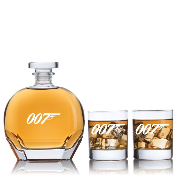 Engraved 007 - Personalized Puccini Decanter Set with Old Fashioned Whiskey Glasses