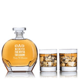 Engraved Dad The Man The Myth The Legend - Personalized Puccini Decanter Set with Whiskey Glasses