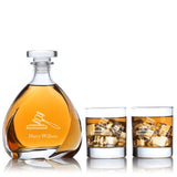 Engraved Law Gravel - Personalized Madison Decanter Set with Old Fashion Whiskey Glasses