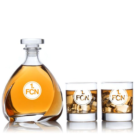 Engraved 1. FC Nurnberg - Personalized Madison Decanter Set with Old Fashioned Whiskey Glasses