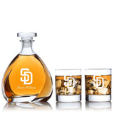 Engraved San Diego Padres - Personalized Madison Decanter Set with Old Fashioned Whiskey Glasses