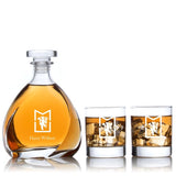 Engraved Manchester United MU Logo - Personalized Madison Decanter Set with Old Fashioned Whiskey Glasses