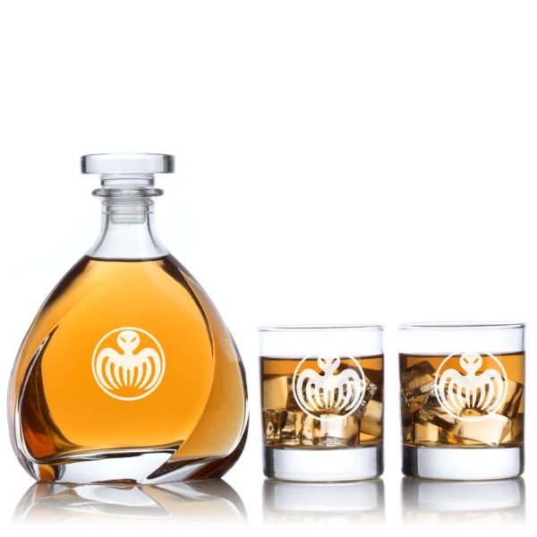Engraved Spectre - Personalized Madison Decanter Set with Old Fashioned Whiskey Glasses