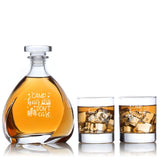 Engraved Camp Hair Do Not Care - Personalized Madison Decanter Set with Whiskey Glasses
