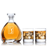 Custom Engraved PGA TOUR Design - Personalized Madison Decanter Set with Whiskey Glasses