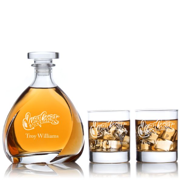 Custom Engraved West Coast Customs - Personalized Madison Decanter Set with Whiskey Glasses