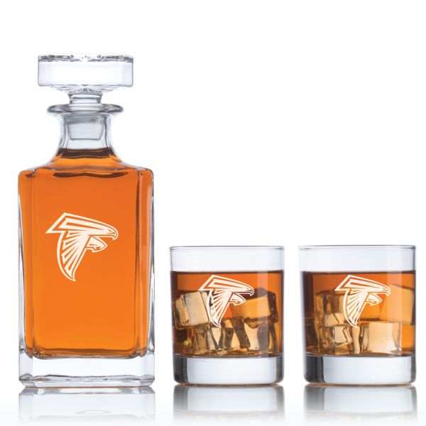 Atlanta Falcons - Football Fanatic Gift Ideas - Classic Personalized Whiskey Decanter Set - Man Cave Gifts - Gifts For Him