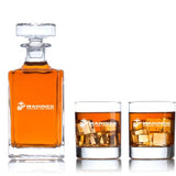 Engraved Marines The Few The Proud - Personalized Classic Decanter Set with Old Fashioned Whiskey Glasses
