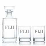 Custom Engraved Phi Gamma Delta - Personalized Classic Decanter Set with Whiskey Glasses