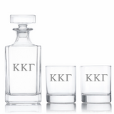 Custom Engraved Kappa Kappa Gamma - Personalized Classic Decanter Set with Whiskey Glasses
