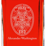Custom Engraved - Police Badges - Personalized Whiskey Decanter In Wood Gift Box - Glenpool OK Police Badge