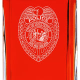 Custom Engraved Police Badges  - Personalized Whiskey Decanter Set In Wood Gift Box - Fayetteville NC Police Badge