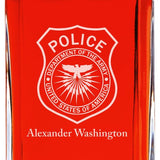 Custom Engraved Police Badges  - Personalized Whiskey Decanter Set In Wood Gift Box - Dept. of the Army Police Badge