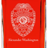Custom Engraved - Police Badges - Personalized Whiskey Decanter In Wood Gift Box - Winter Garden FL Police Badge