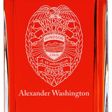 Custom Engraved - Police Badges - Personalized Whiskey Decanter In Wood Gift Box - Windsor CO Police Badge