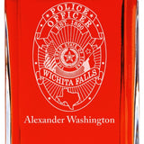 Custom Engraved - Police Badges - Personalized Whiskey Decanter In Wood Gift Box - Wichita Falls TX Police Badge