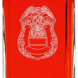 Custom Engraved - Police Badges - Personalized Whiskey Decanter In Wood Gift Box - City of New York Police Badge