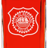 Custom Engraved - Police Badges - Personalized Whiskey Decanter In Wood Gift Box - City of Bayonne NJ Patch