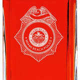Custom Engraved Police Badges  - Personalized Whiskey Decanter Set In Wood Gift Box - Miami Beach Police Badge