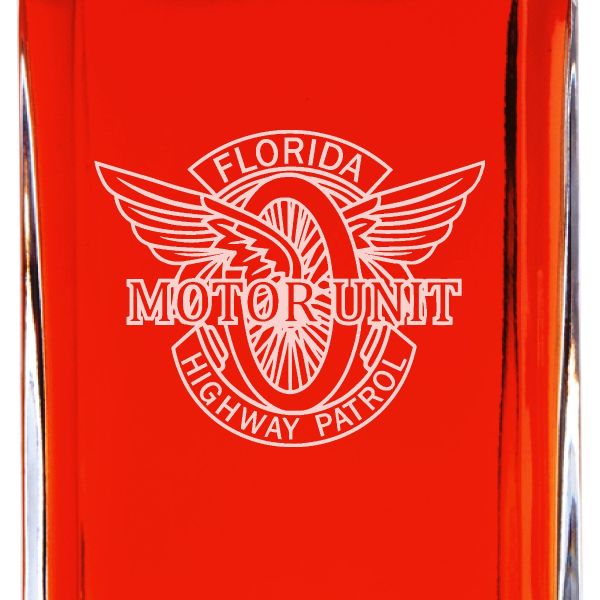 Custom Engraved - Police Badges - Personalized Whiskey Decanter In Wood Gift Box - Florida Motor Unit Highway Patrol