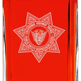 Custom Engraved - Police Badges - Personalized Whiskey Decanter In Wood Gift Box - CHP-PSDA Badge
