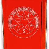 Custom Engraved Police Badges  - Personalized Whiskey Decanter Set In Wood Gift Box - Texas Highway Patrol Badge
