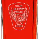 Custom Engraved Police Badges  - Personalized Whiskey Decanter Set In Wood Gift Box - Ohio State Highway Patrol Patch