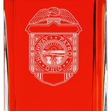 Custom Engraved Police Badges  - Personalized Whiskey Decanter Set In Wood Gift Box - Highway Patrol Ohio Patch