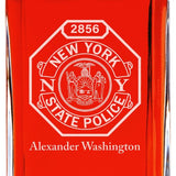 Custom Engraved Police Badges  - Personalized Whiskey Decanter Set In Wood Gift Box - New York State Police Badge