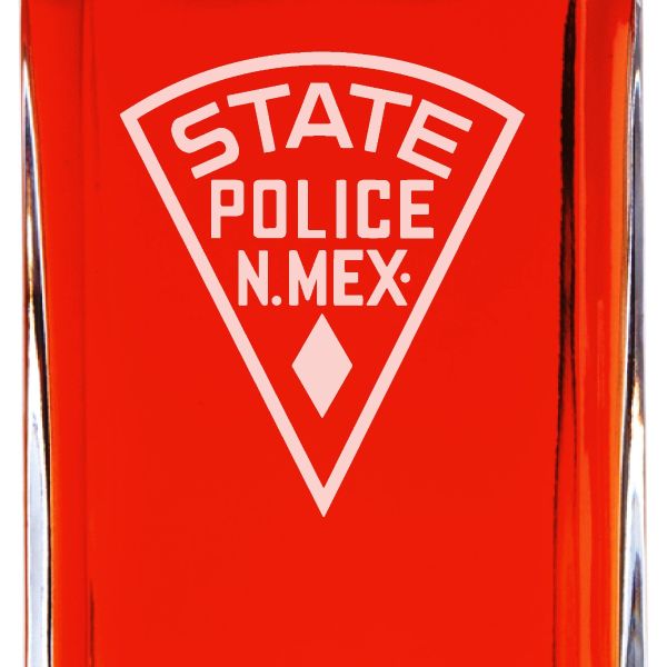 Custom Engraved - Police Badges - Personalized Whiskey Decanter In Wood Gift Box - State Police New Mexico Patch